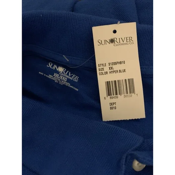 SUN RIVER CLOTHING CO Performance Short Sleeve Polo Shirt Mens Size XXL NWT - Picture 3 of 4
